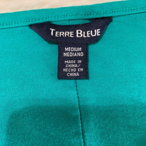 ☘️Terre Blue aqua blue top size M - Picture 4 of 5